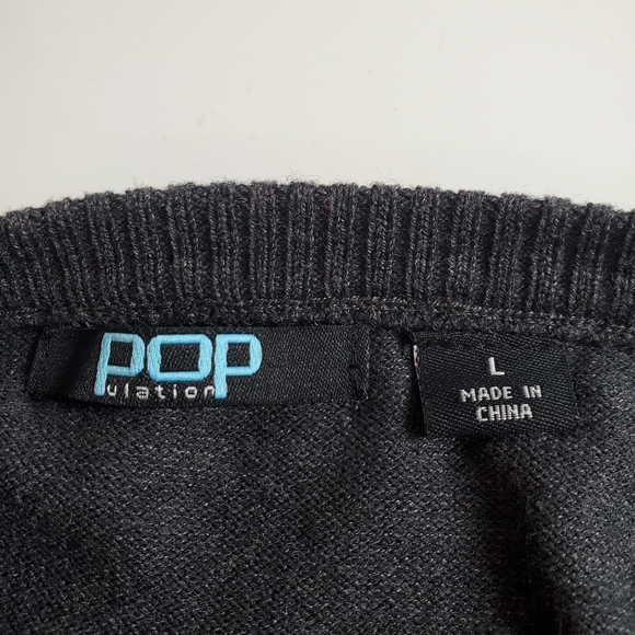 Population Gray Ruffle Quarter Sleeve Sweater Dress - Picture 4 of 6